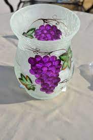 frosted glass vase with micro lights by