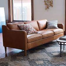 west elm hamilton leather couch brand