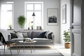 Home Design With Furniture Grey Sofa