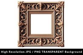 Square Baroque Picture Frame Mockup Png
