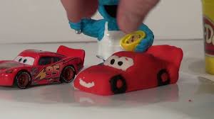 Play Doh Lightning Mcqueen Made From Play Doh By The Cookie Monster Chef Lol Nice Job Video Dailymotion