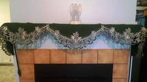 Fireplace Mantel Scarf With A White