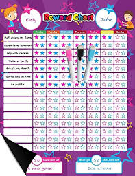 Magnetic Reward Behavior Star Chore Chart For One Or Two Kids 17 X 13 Includes 3 Color Dry Erase Markers Pink Blue Black Flexible Chart With