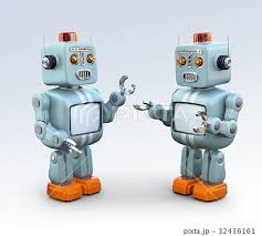 Retro robots are crazy about having fun chatting - Stock Illustration  [32436161] - PIXTA