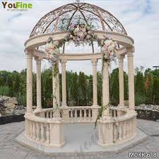 outdoor wedding beige marble gazebo