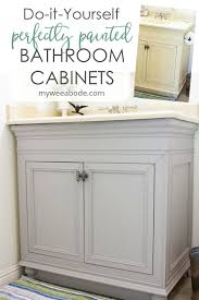 Step 2 make the veneer cuts Diy Perfectly Painted Bathroom Cabinets In A Day My Wee Abode
