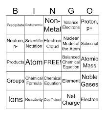 Science Bingo Rc 1 Matter And Energy