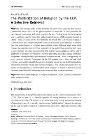pdf the politicization of religion by the ccp a selective retrieval pdf the politicization of religion by the ccp a selective retrieval