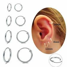 3 Pairs Sterling Silver Small Hoop Earrings Set