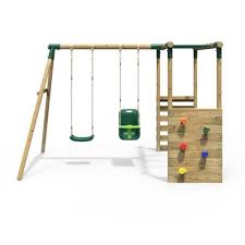 Rebo Wooden Children S Garden Swing Set