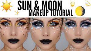 glitter sun and moon makeup tutorial