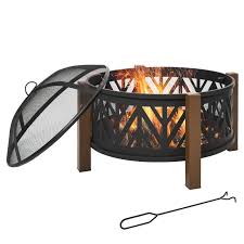 Outsunny 78cm 2 In 1 Outdoor Fire Pit