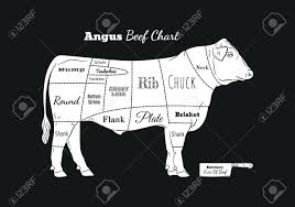 Butchery Cuts Of Beef Chart Vintage Style For Butchery Shop