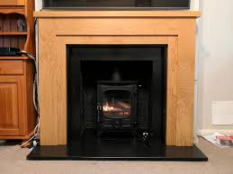 Wooden Fireplace Mantel With Stove
