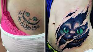 sgering cheshire cat tattoo ideas