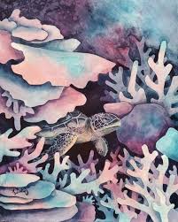 Watercolour Sea Turtle In C