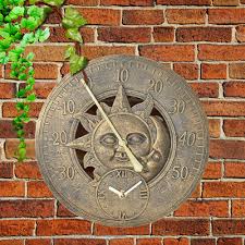 Garden Thermometer Wall Station Clock