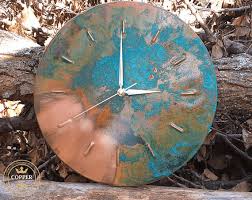 Patina Old Copper Wall Clock Handmade