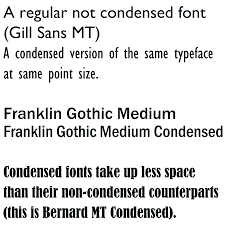 condensed fonts take up less e