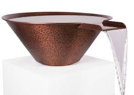 24 Copper Pool Water Bowl With Spillway
