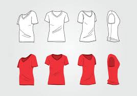 Woman V Neck Shirt Template Download Free Vector Art Stock