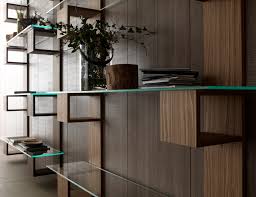 Vertical Bookcase In Wood And Glass