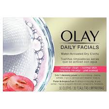 olay daily s 5 in1 dry face wipes