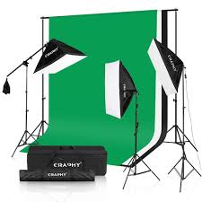 Craphy Cps 003 2000w Photo Studio Led Continuous Lighting Kit 3 Color Backdrop Background Support 4 Socket Auto Pop Up Softbox Light Stand 45w Led Lamp Sale Price Reviews Gearbest
