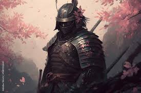ilration of a cool samurai warrior