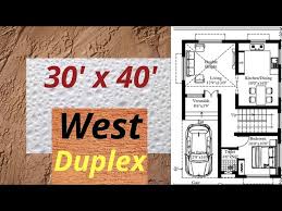30x40 west facing duplex house plan
