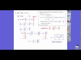 Complex Solutions Of Quadratics