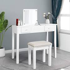 Maybe you would like to learn more about one of these? Amazon Com Vanity Set With Flip Top Mirror Makeup Dressing Table Removable Makeup Table Organization Writing Desk With 2 Drawers 3 Dividers Organizers Cushioned White Kitchen Dining