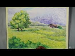 A Landscape With Colored Pencil Step
