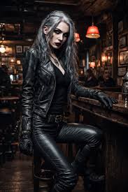 Goth Girl In A Bar Playground