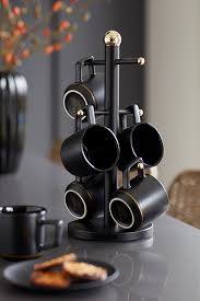 Matt Black Brass Mug Tree