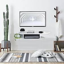 Bijun Floating Tv Shelf White Shelf