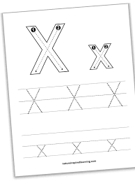 letter x tracing worksheets nature