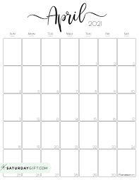 Cute (& Free!) Printable April 2021 Calendar