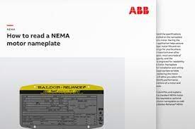 how to read a nema motor nameplate abb