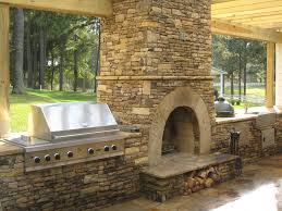 Pool Outdoor Grill And Fireplace