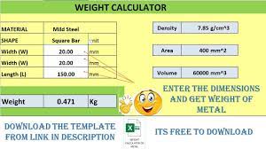 excel template weight calculator of