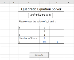 Excel Vba Qudratic Equation Solver