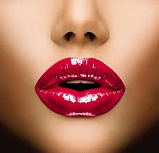 red glossy mouth lips woman