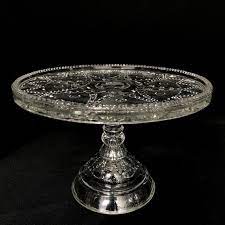 Vintage Clear Pressed Glass Cake Stand