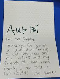thank you note by aubrey tom thumb