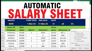 how to make salary sheet in excel with