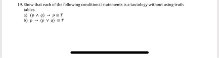 conditional statements is a tautology