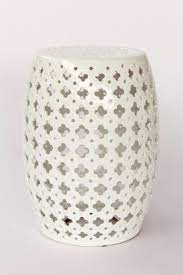 Ceramic Garden Stool White With Holes
