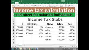 income tax calculator excel sheet for