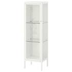 BAGGEBO Cabinet with glass doors, metal/white13 3/8x11 3/4x45 5/8 